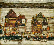 Houses with Laundry (Suburb II) 1914 By Egon Schiele