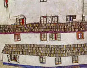 Facade of a House (Windows) 1914 By Egon Schiele