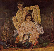 The Family (Squatting Couple) 1918 By Egon Schiele