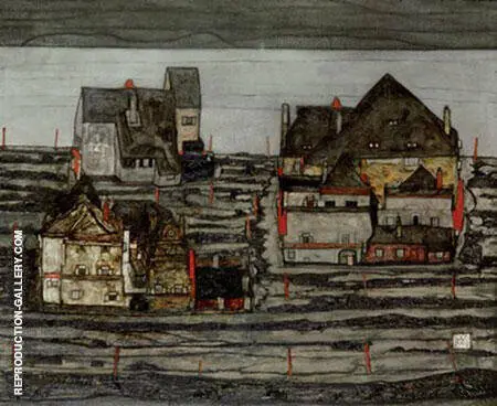 Suburb I 1914 By Egon Schiele
