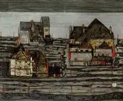 Suburb I 1914 By Egon Schiele