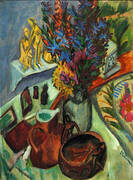 Still Life with Jug and African Bowl By Ernst Kirchner