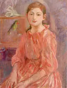 Artist's Daughter with a Parakeet By Berthe Morisot