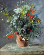 Flowers in a Vase 1866 By Pierre Auguste Renoir