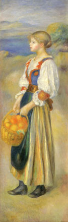 Girl with a Basket of Oranges By Pierre Auguste Renoir