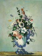 Flowers in a Rococo Vase By Paul Cezanne