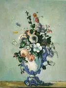 Flowers in a Rococo Vase By Paul Cezanne