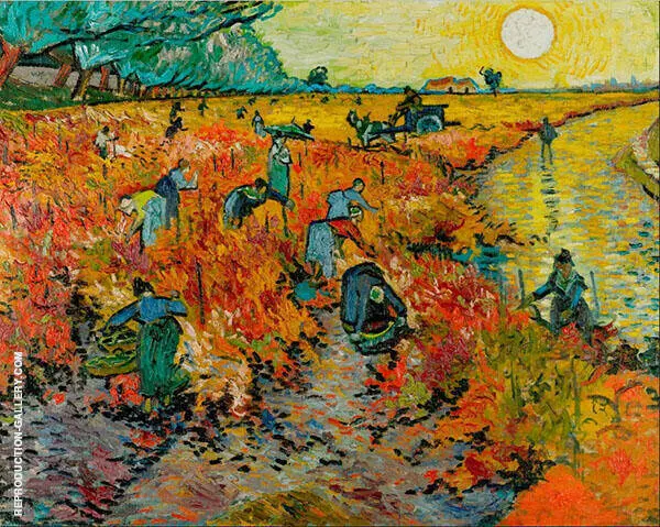 Red Vineyard at Arles 1888 By Vincent van Gogh