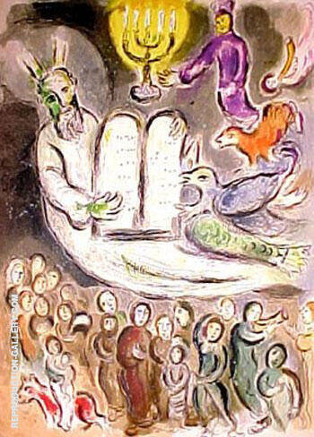 Moses and the Ten Commandments by Marc Chagall | Oil Painting Reproduction