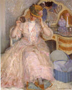 Lady Trying on a Hat 1909 By Frederick Carl Frieseke