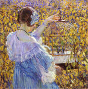 The Bird Cage 1910 By Frederick Carl Frieseke