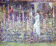 Hollyhocks By Frederick Carl Frieseke