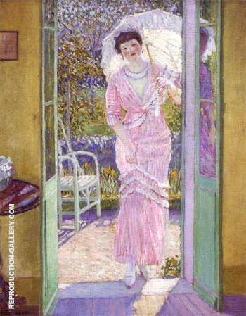 In the Doorway (Good Morning) 1913 By Frederick Carl Frieseke