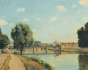 The Railway Bridge at Pontoise 1873 By Camille Pissarro
