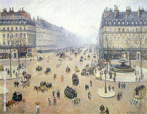 Avenue de l'Opera Misty Weather 1898 | Oil Painting Reproduction