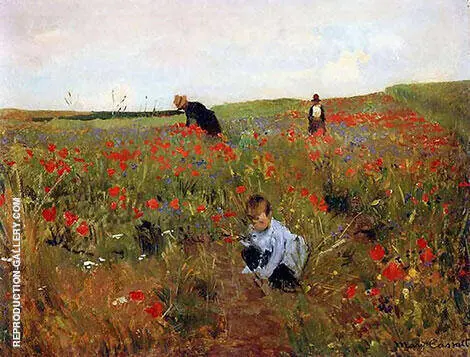 Poppies in a Field 1888 By Mary Cassatt