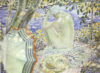On the Bank c1914 By Frederick Carl Frieseke