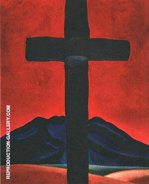 Cross with Red Sky 1929 by Georgia O'Keeffe | Oil Painting Reproduction