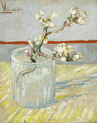 Sprig of Flowering Almond in a Glass By Vincent van Gogh