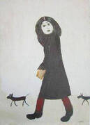 Lady with a Dog and Half 1963 By L-S-Lowry
