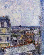 View of Paris from Vincent's Room in the Rue Lepic 1887 (2) By Vincent van Gogh