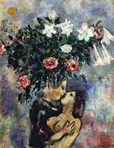 Lovers Under Lilies 1922 By Marc Chagall