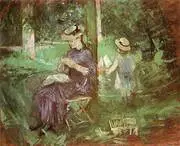 Woman and Child in a Garden 1884 By Berthe Morisot