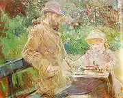 Eugene Manet and his Daughter at Bougival 1881 By Berthe Morisot