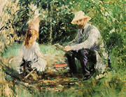 Eugene Manet and his Daughter in the Garden 1883 By Berthe Morisot