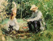 Eugene Manet and his Daughter in the Garden 1883 By Berthe Morisot