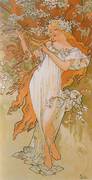 Spring from the Seasons series 1896 By Alphonse Mucha