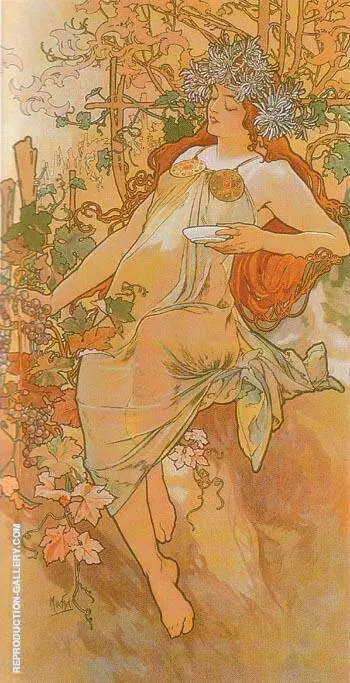 Autumn 1896 By Alphonse Mucha