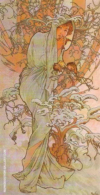 Winter 1896 By Alphonse Mucha