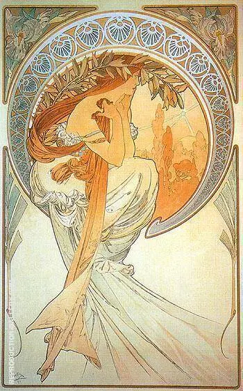 Poetry 1896 By Alphonse Mucha