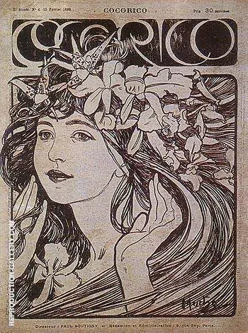 Cocorico 1899 By Alphonse Mucha