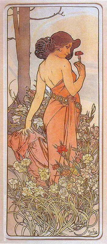 Carnation 1898 By Alphonse Mucha