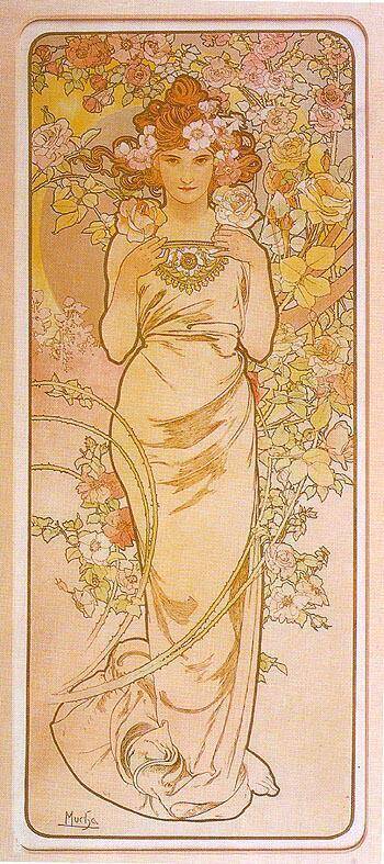 Rose 1898 by Alphonse Mucha | Oil Painting Reproduction