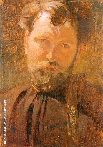 Self Portrait 1899 by Alphonse Mucha | Oil Painting Reproduction