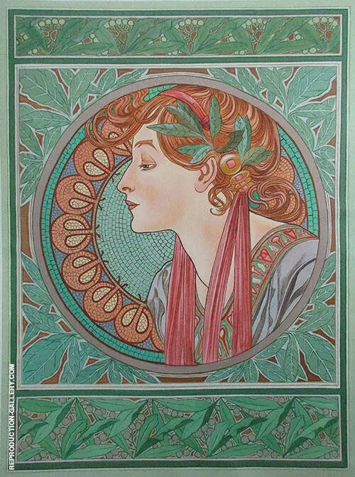 Laurel 1901 By Alphonse Mucha