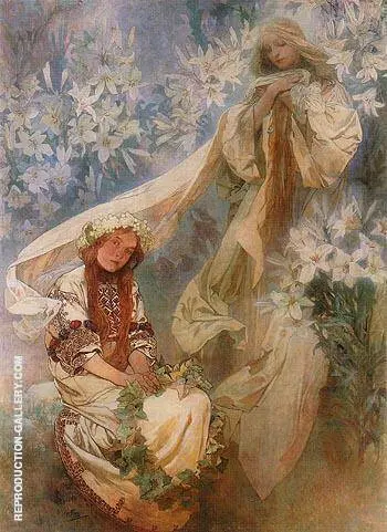 Madonna of the Lilies 1905 By Alphonse Mucha