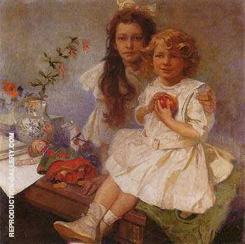 Jaroslava and Jiri the Artist s Children 1919 By Alphonse Mucha