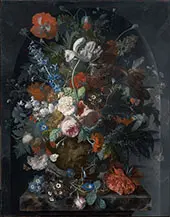 Vase of Flowers in a Niche c1732 By Jan Van Huysum