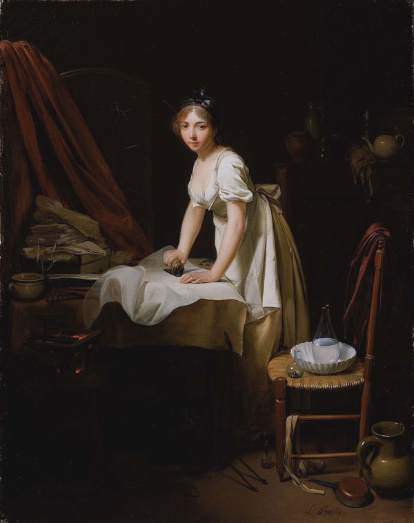 Young Woman Ironing c1800 by Louis Boilly | Oil Painting Reproduction
