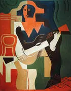 Harlequin with Guitar 1919 By Juan Gris