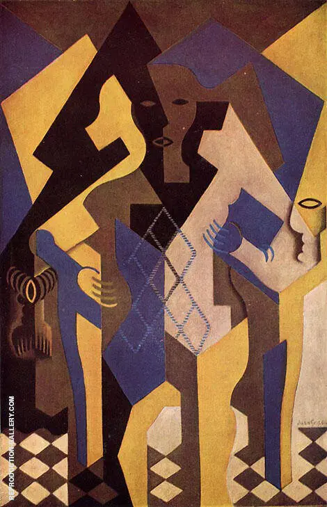 Harlequin at a Table 1919 By Juan Gris