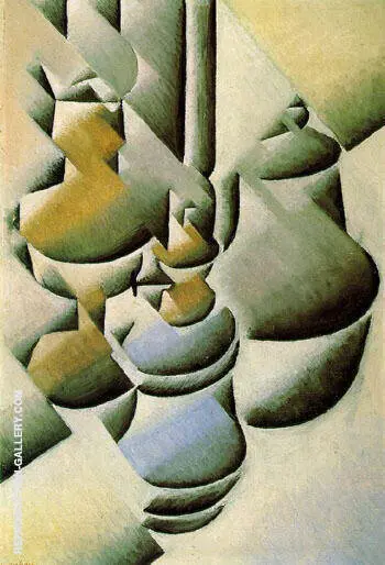 Still Life with Oil Lamp c1911 By Juan Gris