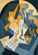 Still Life with Fruit Dish and Mandolin 1919 By Juan Gris