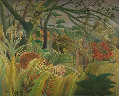 Surprise Tiger in a Storm 1891 By Henri Rousseau