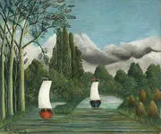 River Landscape The Banks of the Oise c1908 By Henri Rousseau