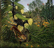Fight between a Tiger and a Buffalo 1908 By Henri Rousseau